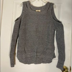 Hollister women’s cold shoulder grey sweater
